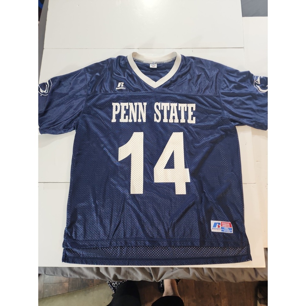 Vtg Penn State Nittany Lions Football Jersey #14 Russell Athletic Team Issue 2XL